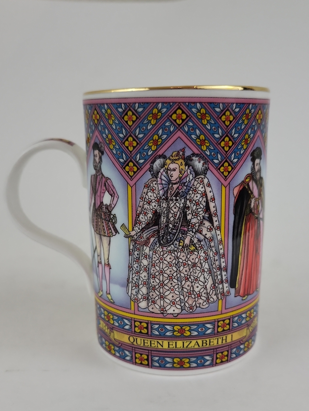 Queen Elizabeth I Decorative Porcelain Mug - Pink Multicolor